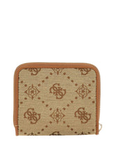 GUESS 1 USCITA Guess Neda Slg Small Zip Around Portafoglio Donna Latte Logo - Beige Latte Logo